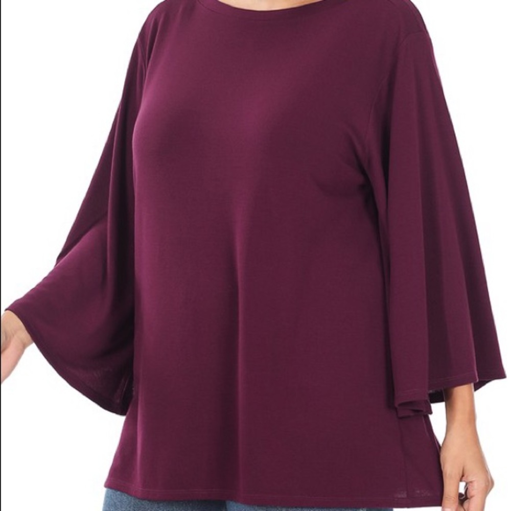 Bell sleeve plus size